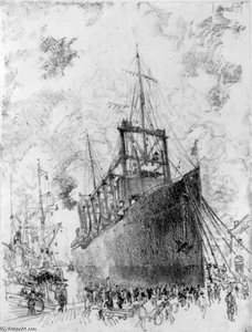 Charcoal Drawing Of A Collier — Joseph Pennell, Impressionism