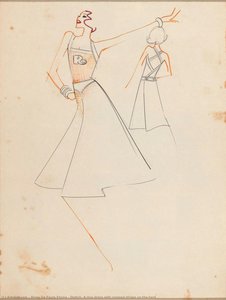 Sketch, A-line Dress With Crossed Straps On The Back — Alceu De Paula Penna