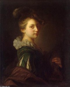 Young Woman In Theatrical Costume — Alexis Grimou, French Romanticism