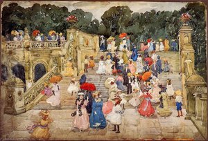The Mall, Central Park (also Known As Steps, Central Park Or The Terrace Bridge, Central Park) — Maurice Brazil Prendergast