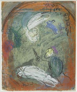 The Sacrifice Of Isaac — Marc Chagall, Naive Expressionism Naïve Art