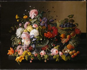Still Life: Flowers And Fruit — Severin Roesen, Dutch Masters Influence
