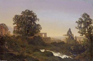 Villa D'este In Tivoli — Ernst Ferdinand Oehme, Romanticism
