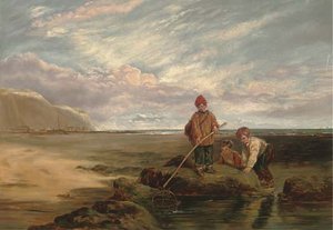 Children At A Rock Pool — William Collins