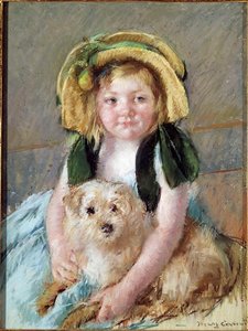 Sara With Her Dog — Mary Stevenson Cassatt