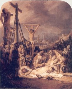 The Lamentation Over The Dead Christ — Rembrandt Van Rijn, Dutch Baroque