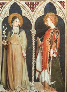 St. Clare And St. Elizabeth Of Hungary, Approx. - — Simone Martini