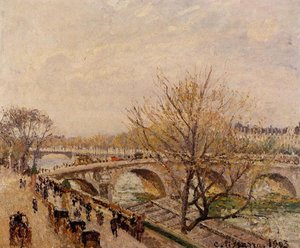 The Seine At Paris, Pont Royal — Camille Pissarro, Impressionist Style