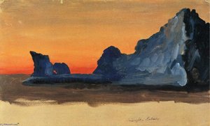 Icebergs At Midnight, Labrador — Frederic Edwin Church, Hudson River School