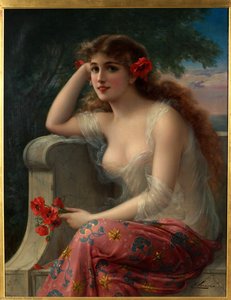 Girl With A Poppy — Emile Vernon