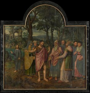 Johannes De Doper Vermaant De Farizeeërs, Middenpaneel Van Een Drieluik, Jan Van Coninxloo (ii), 1557 — Jan Van Coninxloo (ii), Early Netherlandish