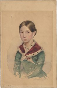 The young Comtessa with an ermine scarf on New Year's Eve