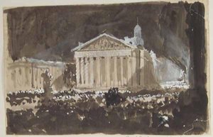 Peace Illuminations At The Royal Exchange, London — Myles Birket Foster, Romanticism