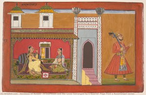 A Courtesan And Her Lover Estranged By A Quarrel: Page From A Rasamanjari Series — Devidasa Of Nurpur