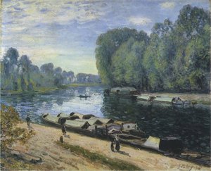 Boats On The Loing River — Alfred Sisley