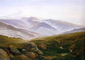 Riesengebirge — Caspar David Friedrich, Romantic Landscape Painting