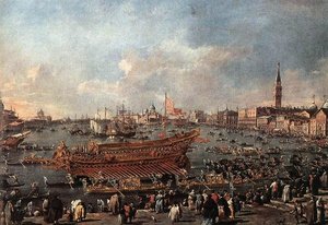 The Doge On The Bucintoro Near The Riva Di Sant'elena — Francesco Lazzaro Guardi