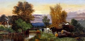 Horse And Cart On Riverside Towpath