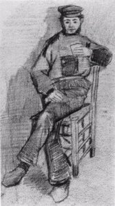 Man Sitting With A Glass In His Hand — Vincent Willem Van Gogh, Post-impressionism