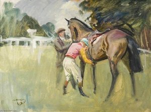 Unsaddling Of A Bay Racehorse, Stanley Wooton Colours — Sir Alfred James Munnings