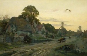 Village Scene, Cleve Prior, Worcestershire — Alfred Fontville De Breanski