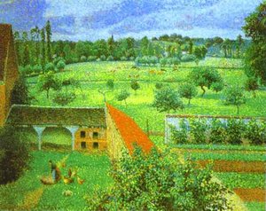 View From The Artist's Window At Eragny — Camille Pissarro, Impressionism