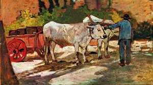 Farmer With Horse And Wagon — Giovanni Fattori