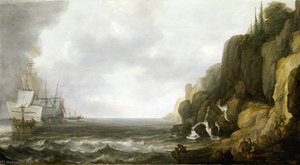 Dutch Ships Revictualling off a Rocky Coast