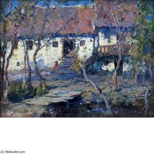 View Across A Creek — Alfred Heber Hutty