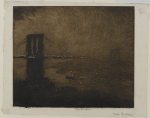 Brooklyn Bridge At Night — Joseph Pennell