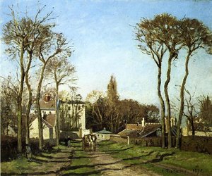 Entering The Village Of Voisins — Camille Pissarro, Impressionism
