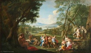 Nymphs and Satyrs Celebrating Flora and Priapus with Flowers