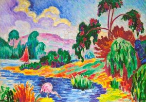 Le Flamant Rose Et Le Voilier — Jean Dominique Antony Metzinger