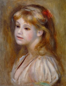 Little Girl With A Red Hair Knot — Pierre-auguste Renoir