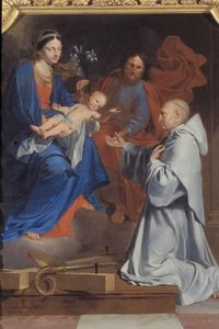 Saint Bernard Devant La Vierge, L'enfant Et Saint Joseph — Letellier Pierre