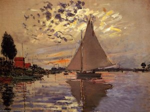 Sailboat At Le Petit-gennevilliers — Claude Monet, Impressionism