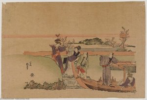 Reluctant Woman Boarding A Boat — Katsushika Hokusai, Ukiyo-e