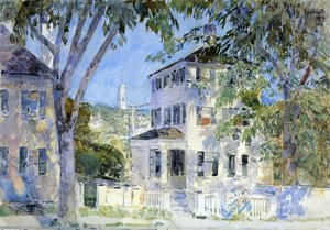 Street In Portsmouth — Frederick Childe Hassam, American Impressionism