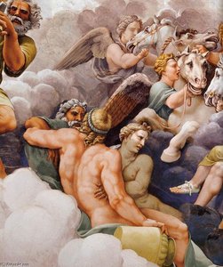 Vault: The Assembly Of Gods Around Jupiter's Throne (detail) — Giulio Romano