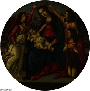 The Virgin And Child With Saint John And Two Angels — Sandro Botticelli, Early Renaissance