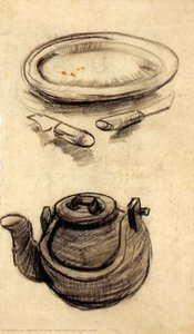 Plate With Cutlery And A Kettle — Vincent Willem Van Gogh, Contemporary Realism