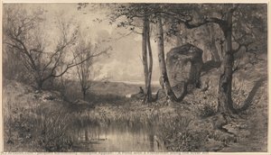 A Pond With A Fisherman Along The River Ain — Jacques Barthélemy (adolphe Appian)