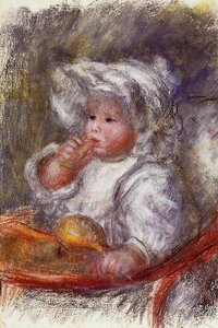 Jean Renoir In A Chair (also Known As Child With A Biscuit) — Pierre-auguste Renoir, Impressionism