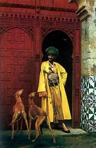 An Arab And His Dogs — Jean-léon Gérôme