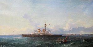 H.m.s. Dreadnought Sailing Off The Entrance To Valetta Harbour — Luigi Maria Galea