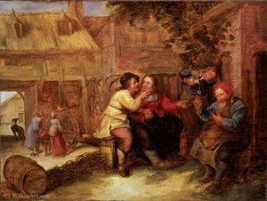 Peasants Drinking Outside A Tavern — Josse Van Craesbeeck