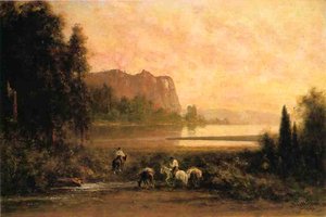 Trappers In Yosemite Mountains — Thomas Hill