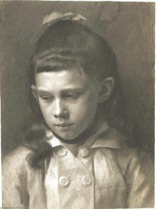 Portrait Of A Girl, Head Slightly Turned Left — Gustav Klimt