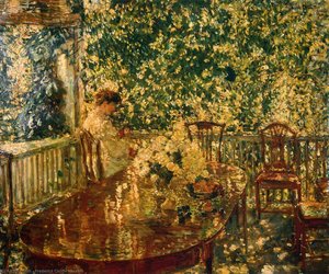 Summer Porch At Mr. And Mrs. C.e.s. Wood's — Frederick Childe Hassam, Impressionism
