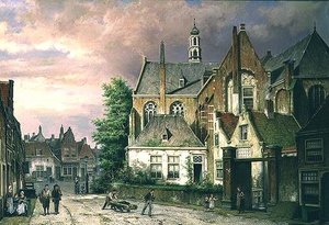 Two Men With A Cart — Willem Koekkoek